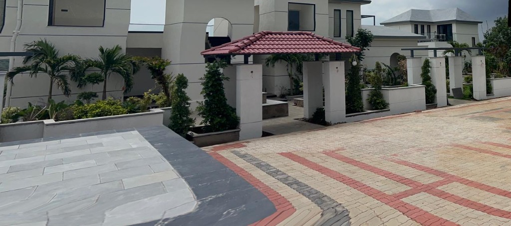 Luxury Villa Entrance with Gazebo Gate