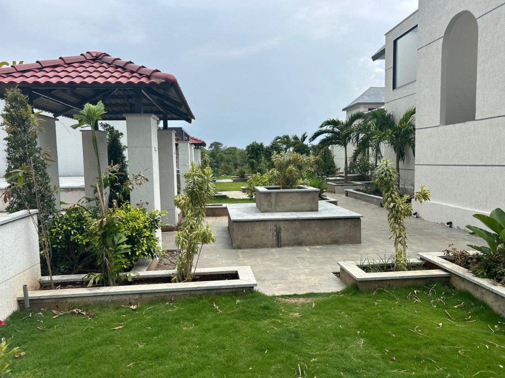 Serene Garden Pathway and Gazebo